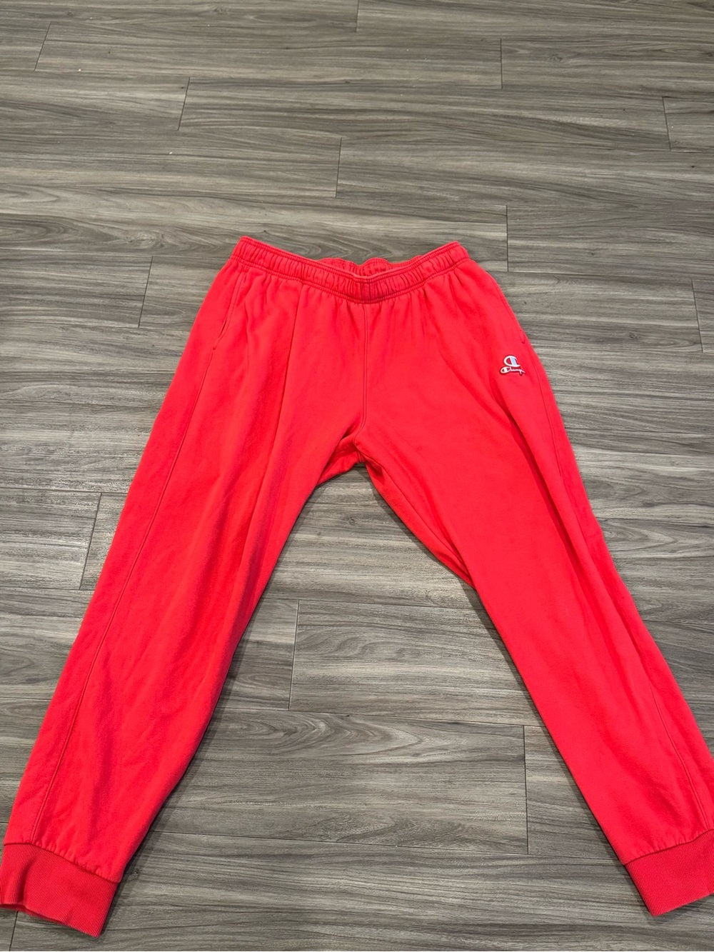 Champion Red Fleece Joggers with Logo
